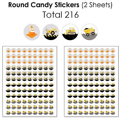 Big Dot Of Happiness Dig It - Construction Party Zone Birthday Candy Favor Sticker Kit 304 Pc