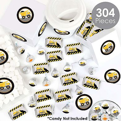 Big Dot Of Happiness Dig It - Construction Party Zone Birthday Candy Favor Sticker Kit 304 Pc