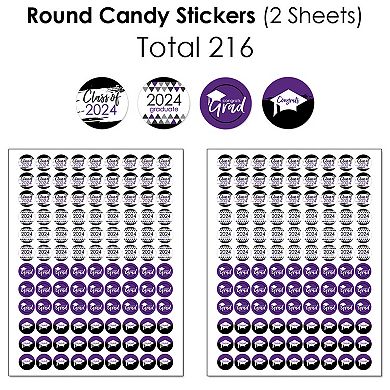 Big Dot Of Happiness Purple Grad Best Is Yet To Come - 2024 Candy Favor Sticker Kit - 304 Pc