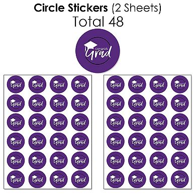 Big Dot Of Happiness Purple Grad Best Is Yet To Come - 2024 Candy Favor Sticker Kit - 304 Pc