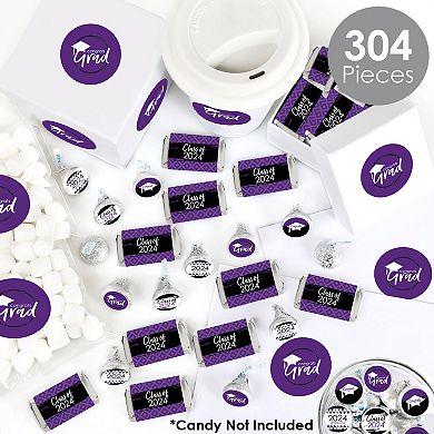 Big Dot Of Happiness Purple Grad Best Is Yet To Come - 2024 Candy Favor Sticker Kit - 304 Pc