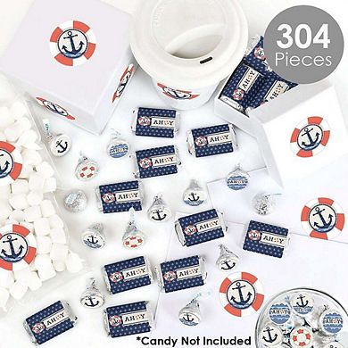 Big Dot Of Happiness Ahoy - Nautical - Party Candy Favor Sticker Kit - 304 Pieces