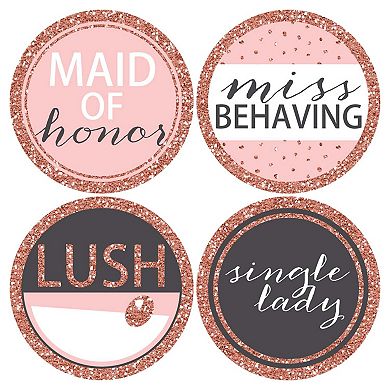 Big Dot Of Happiness Bride Squad Rose Gold Bachelorette Name Tags Party Badges Sticker 12 Ct