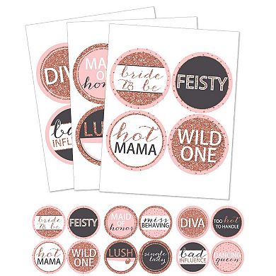 Big Dot Of Happiness Bride Squad Rose Gold Bachelorette Name Tags Party Badges Sticker 12 Ct