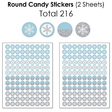 Big Dot Of Happiness Winter Wonderland Snowflake Holiday Party Candy Favor Sticker Kit 304 Pc