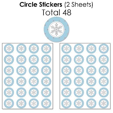 Big Dot Of Happiness Winter Wonderland Snowflake Holiday Party Candy Favor Sticker Kit 304 Pc