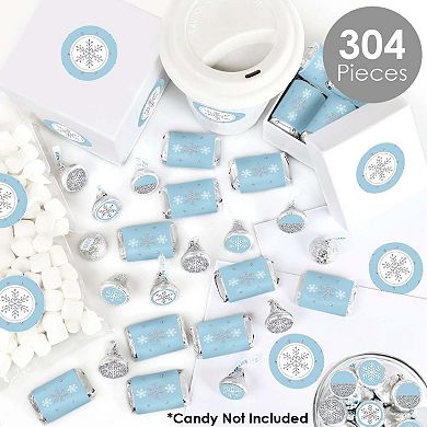 Big Dot Of Happiness Winter Wonderland Snowflake Holiday Party Candy Favor Sticker Kit 304 Pc