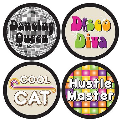 Big Dot Of Happiness 70's Disco 1970's Disco Fever Funny Name Tags Party Badges Sticker 12 Ct