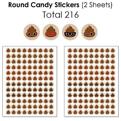 Big Dot Of Happiness Party 'til You're Pooped Poop Emoji Party Candy Favor Sticker Kit 304 Pc