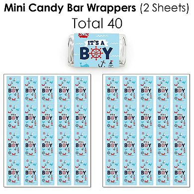 Big Dot Of Happiness Ahoy It's A Boy - Nautical Baby Shower Candy Favor Sticker Kit - 304 Pc