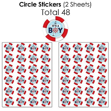 Big Dot Of Happiness Ahoy It's A Boy - Nautical Baby Shower Candy Favor Sticker Kit - 304 Pc