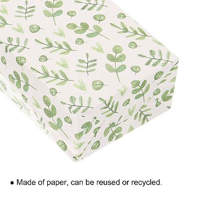 4.8x3x9.1 Inch Paper Gift Bag, Green Leaf Storage Bag For Party Favor, 50 Pack
