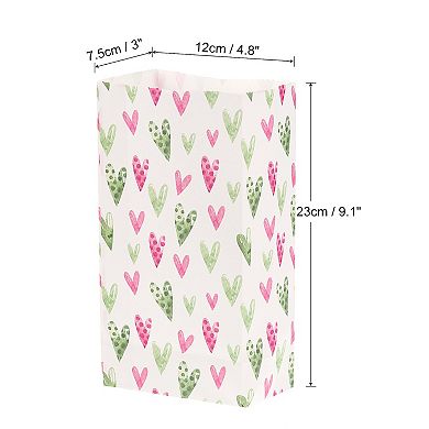 4.8x3x9.1 Inch Paper Gift Bag, Heart Storage Bag For Party Favor, 50 Pack