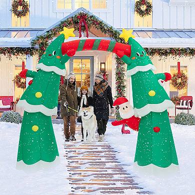 11 Feet Lighted Christmas Inflatable Archway Decoration With Santa Claus