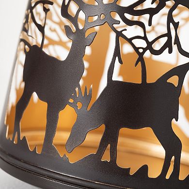 Sullivans Brown Deer Metal Lantern Table Decor