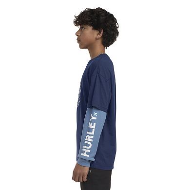 Boys 8-20 Hurley Graphic Twofer Long Sleeve T-shirt