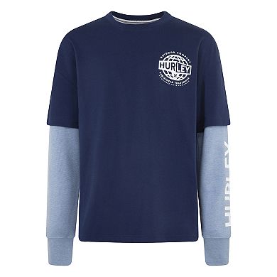 Boys 8-20 Hurley Graphic Twofer Long Sleeve T-shirt