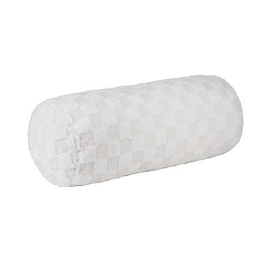 The Big One® Ivory Faux Fur Checkered Texture Bolster Pillow