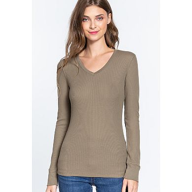 Long Sleeve V-neck Thermal Top