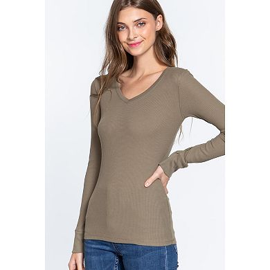 Long Sleeve V-neck Thermal Top