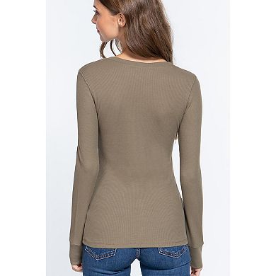 Long Sleeve V-neck Thermal Top