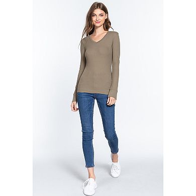 Long Sleeve V-neck Thermal Top