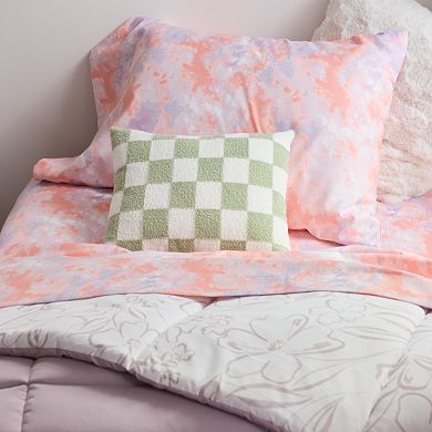 The Big One® Aqua Hooked Checkered Decorative Pillow
