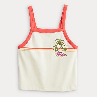 Juniors' SO® Palm Tree Graphic Tank Top