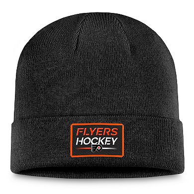 Men's Fanatics Branded  Black Philadelphia Flyers Authentic Pro Cuffed Knit Hat