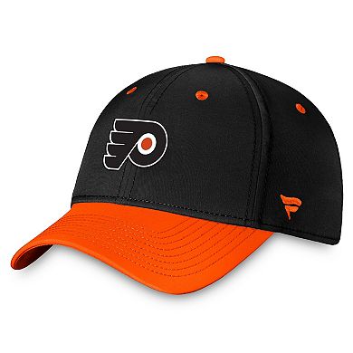 Men's Fanatics Branded  Black/Orange Philadelphia Flyers Authentic Pro Rink Two-Tone Flex Hat