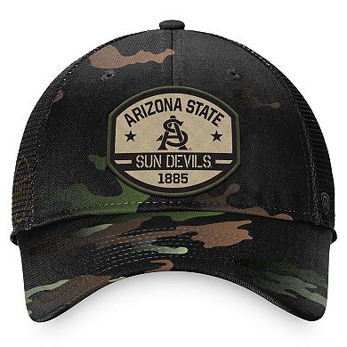 Men's Top of the World Black Arizona State Sun Devils OHT Delegate Trucker Adjustable Hat