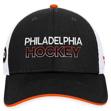 Men's Fanatics Branded  Black Philadelphia Flyers Authentic Pro Rink Trucker Adjustable Hat