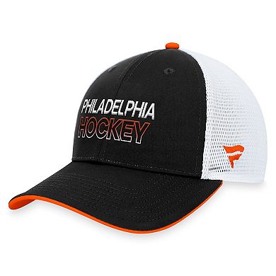 Men's Fanatics Branded  Black Philadelphia Flyers Authentic Pro Rink Trucker Adjustable Hat