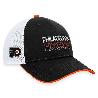 Men's Fanatics Branded  Black Philadelphia Flyers Authentic Pro Rink Trucker Adjustable Hat