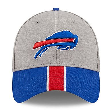 Men's New Era Heather Gray/Royal Buffalo Bills Striped 39THIRTY Flex Hat