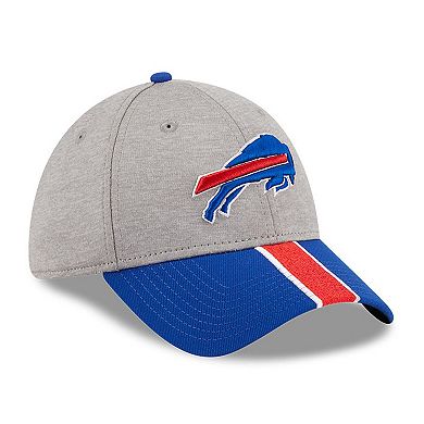 Men's New Era Heather Gray/Royal Buffalo Bills Striped 39THIRTY Flex Hat