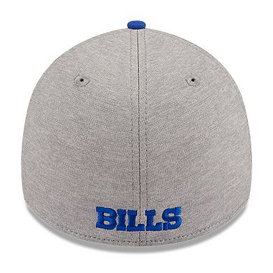 Men's New Era Heather Gray/Royal Buffalo Bills Striped 39THIRTY Flex Hat