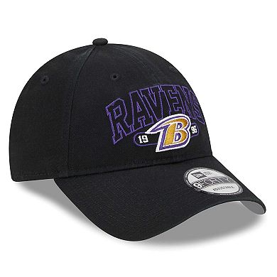 Youth New Era Black Baltimore Ravens Outline 9FORTY Adjustable Hat