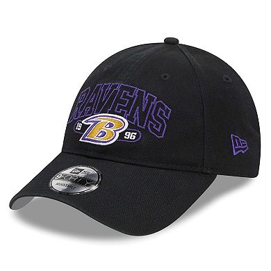 Youth New Era Black Baltimore Ravens Outline 9FORTY Adjustable Hat