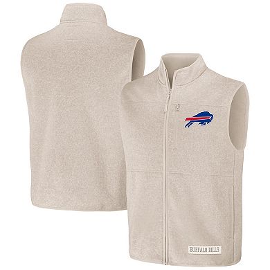 Men's NFL x Darius Rucker Collection by Fanatics  Oatmeal Buffalo Bills Full-Zip Sweater Vest