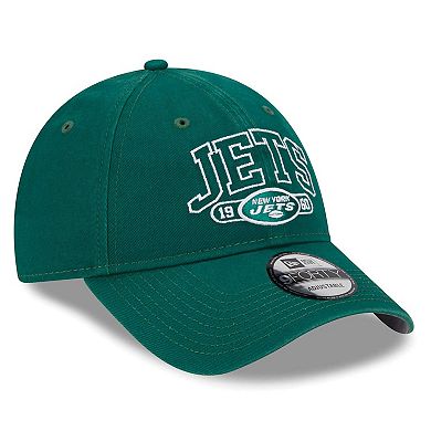 Youth New Era Green New York Jets Outline 9FORTY Adjustable Hat