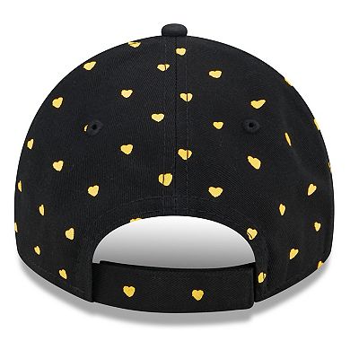 Girls Toddler Black Pittsburgh Steelers Hearts 9TWENTY Adjustable Hat