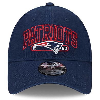 Youth New Era Navy New England Patriots Outline 9FORTY Adjustable Hat