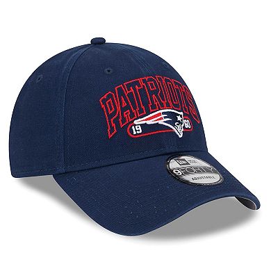 Youth New Era Navy New England Patriots Outline 9FORTY Adjustable Hat