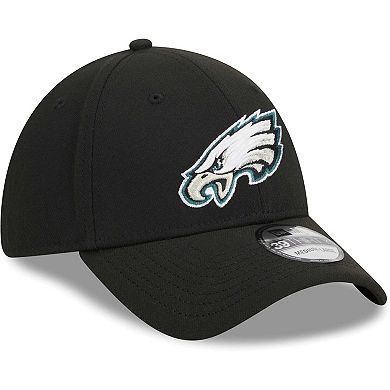 Men's New Era Black Philadelphia Eagles  Main 39THIRTY Flex Hat