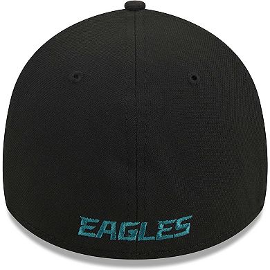 Men's New Era Black Philadelphia Eagles  Main 39THIRTY Flex Hat