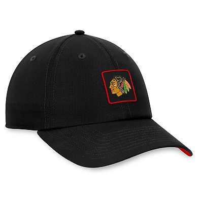 Men's Fanatics Branded  Black Chicago Blackhawks Authentic Pro Rink Adjustable Hat