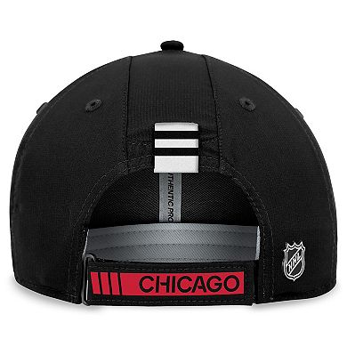 Men's Fanatics Branded  Black Chicago Blackhawks Authentic Pro Rink Adjustable Hat