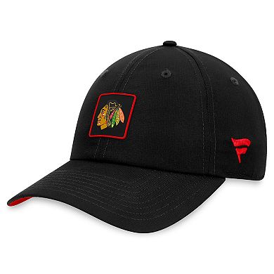 Men's Fanatics Branded  Black Chicago Blackhawks Authentic Pro Rink Adjustable Hat