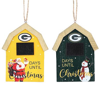 Green Bay Packers 2-Pack Countdown Ornament Set